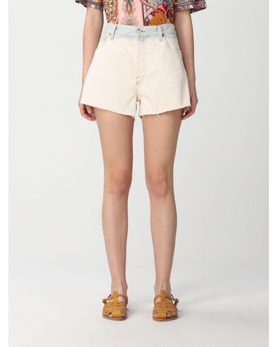Etro Faded Cotton Denim Shorts - Multicolour