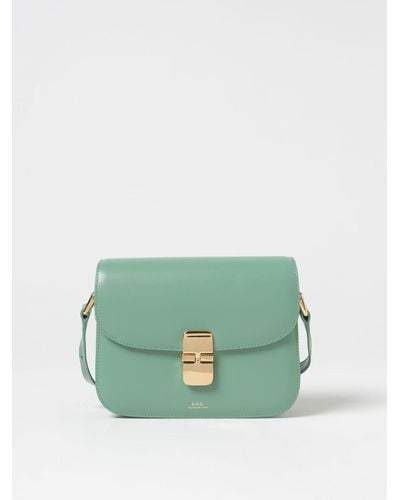 A.P.C. Grace Bag In Leather With Shoulder Strap - Green