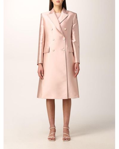 Alberta Ferretti Cappotto a doppiopetto classico - Rosa