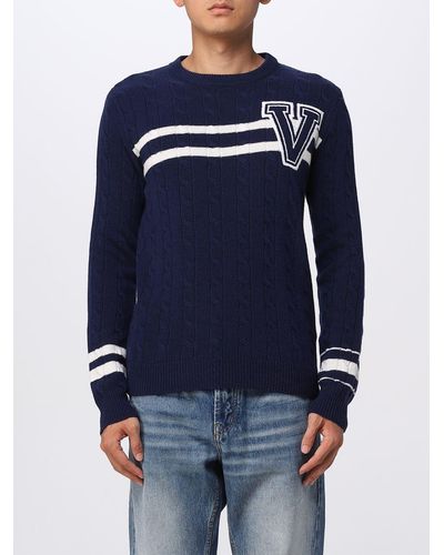 Valentino Sweater In Tricot Wool - Blue