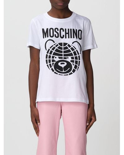 Moschino T-shirt in cotone stampato - Rosa