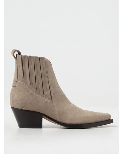 Buttero Flat Ankle Boots - Natural