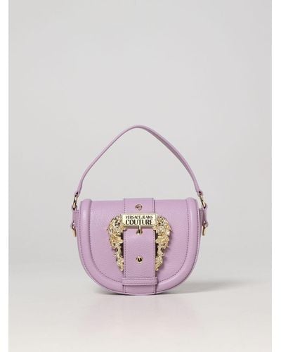 Versace Bag In Grained Faux Leather - Pink