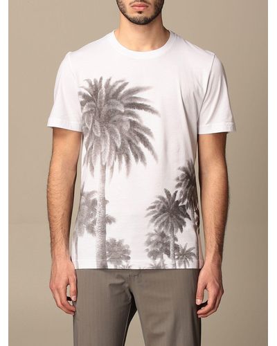 Hydrogen Cotton T-shirt With Palm Trees - Multicolor