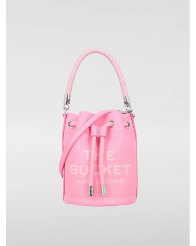 Marc Jacobs The Mini Bucket Bag In Grained Leather - Pink