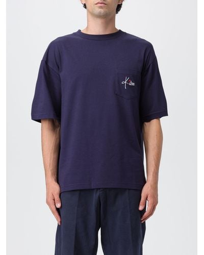 Kiton T-shirt in cotone con ricamo - Blu