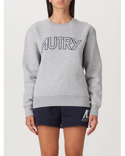 Autry Cotton Sweatshirt With Embroidery - Gray
