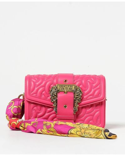 Versace Bag In Quilted Synthetic Leather - Pink