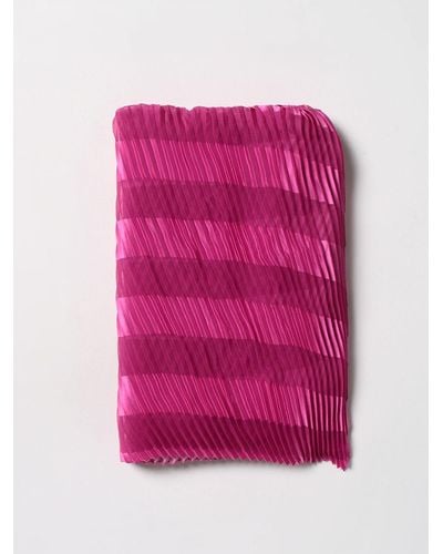 Emporio Armani Scarf In Pleated Fabric - Pink