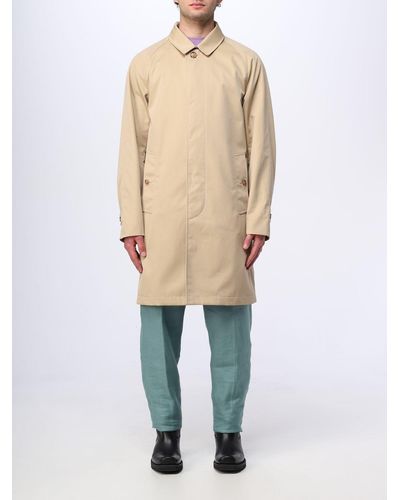 Burberry Trench Coat In Cotton Gabardine - Natural