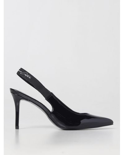 Versace Jeans Couture Patent Leather Slingbacks - Black