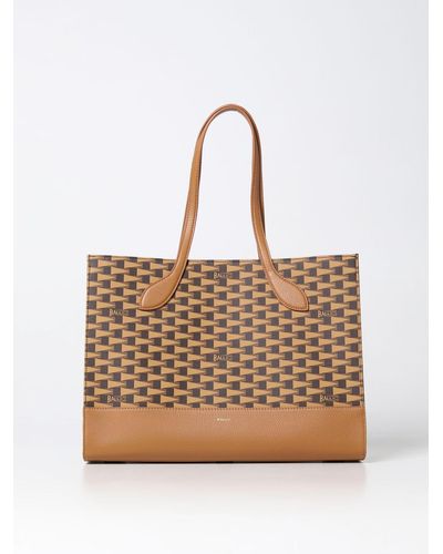 Bally Bag In Coated Cotton And Leather - Natural