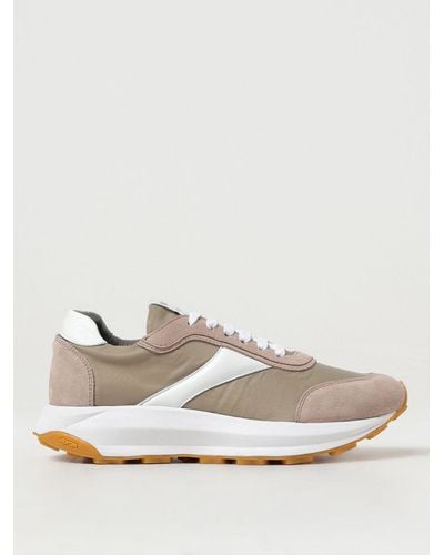 Corneliani Sneakers in camoscio e nylon - Bianco