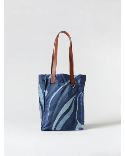 Emilio Pucci Bag In Nylon With Print - Blue