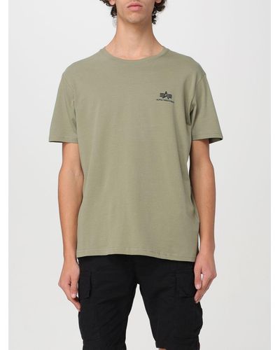 Alpha Industries T-shirt in cotone con logo - Verde