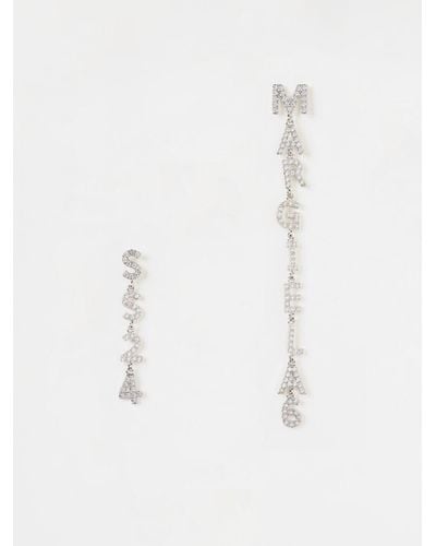 MM6 by Maison Martin Margiela Orecchini in metallo con strass - Bianco