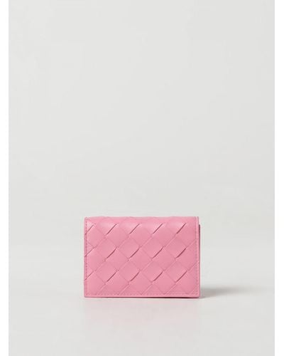 Bottega Veneta Porta biglietti da visita Cassette in nappa intrecciata - Rosa