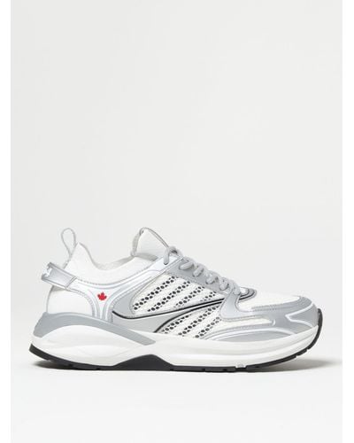 DSquared² Sneakers Dash in mesh e maglia - Bianco