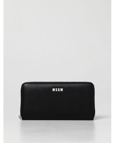 MSGM Continental Wallet With Logo - Black