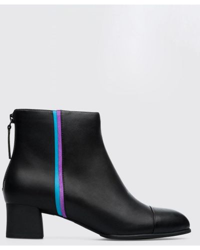 Camper Twins Ankle Boots In Calfskin - Black