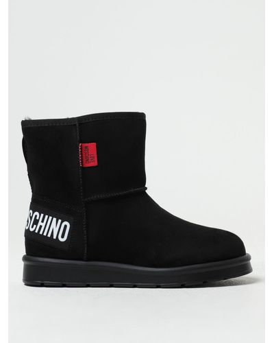 Love Moschino Ankle Boot In Synthetic Suede - Black