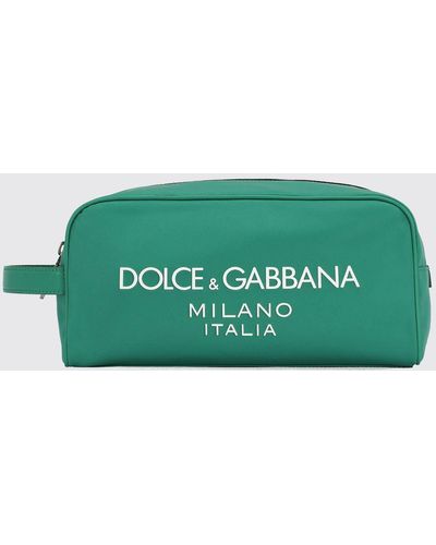 Dolce & Gabbana Trousse de toilette en nylon avec logo gommé - Vert