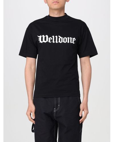 we11done T-shirt in cotone con logo - Nero
