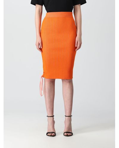 Off-White c/o Virgil Abloh Skirt In Stretch Viscose Blend - Orange