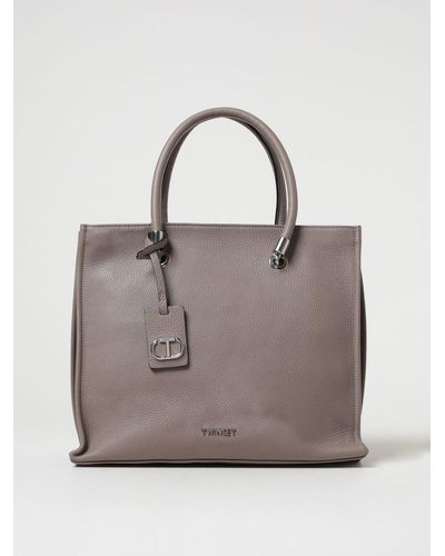 Twin Set Leather Bag - Gray