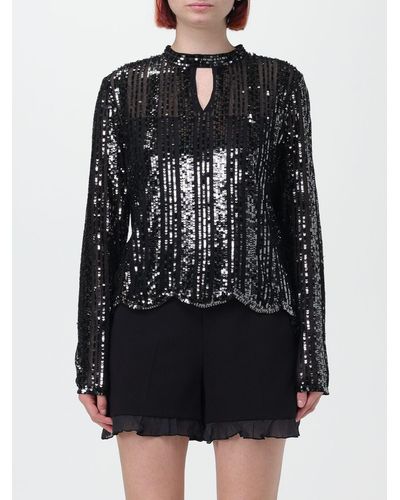 Twin Set Blouse In Sequined Fabric - Black