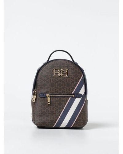 Bally Backpack In Leather And Coated Cotton - Brown