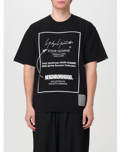 Yohji Yamamoto T-shirt in cotone con logo - Nero