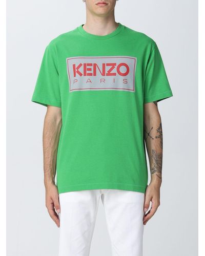 KENZO T-shirt in cotone con logo - Verde