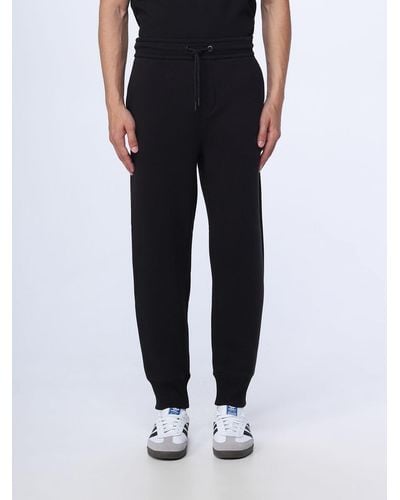 Calvin Klein Pantalone in felpa di cotone con logo stampato - Nero