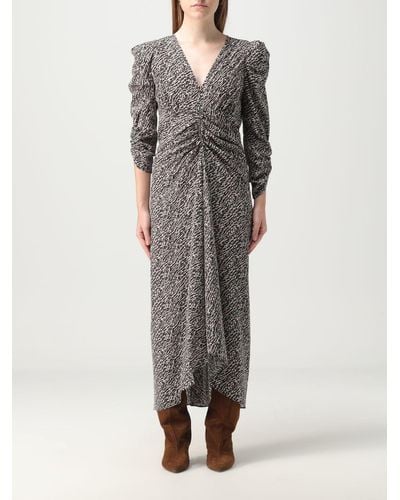 Isabel Marant Dress In Stretch Silk - Gray