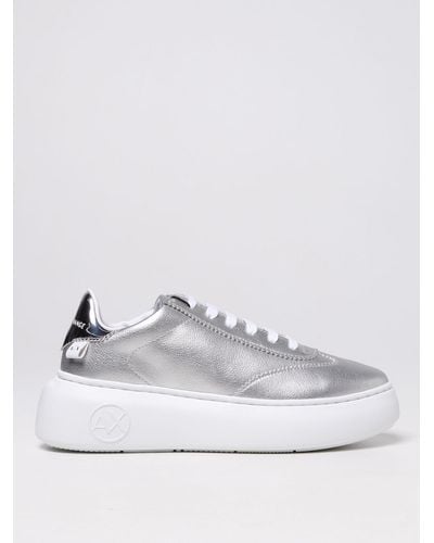 Armani Exchange Trainers In Laminated Leather - Multicolour