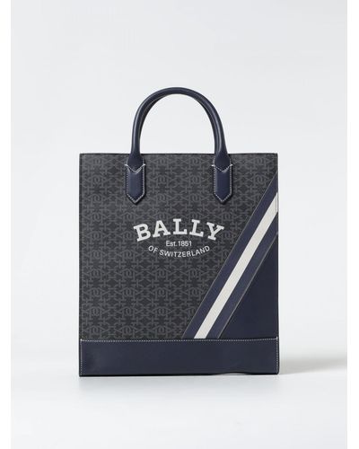 Bally Leather Bag With Monogram - Blue