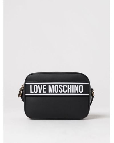 Love Moschino Bag In Synthetic Leather With Printed Logo - Black
