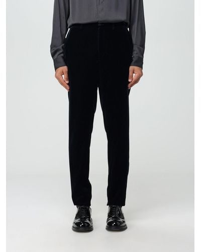 Giorgio Armani Pants In Cotton Velvet - Black