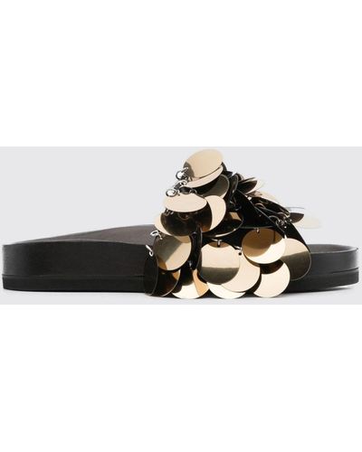 Rabanne Flat Sandals - Metallic