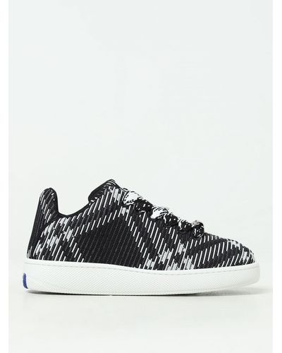 Burberry Box Sneaker With Check Workship - Black