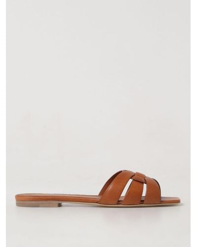 Saint Laurent Flat Sandals - Brown