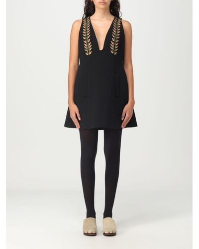 Etro Dress In Wool Blend With Embroidery - Black