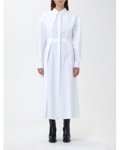 Alexander McQueen Dress In Poplin - White