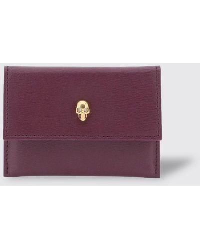 Alexander McQueen Envelope Skull Card Holder Pouch - Purple