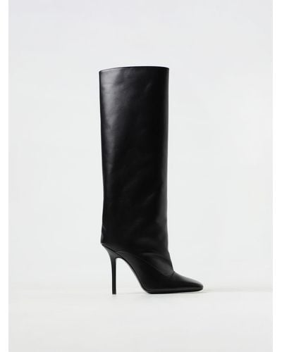 The Attico Sienna Boots In Leather - Black