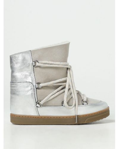 Isabel Marant Flat Ankle Boots - White
