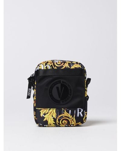 Versace Bag In Baroque Print Nylon - Black