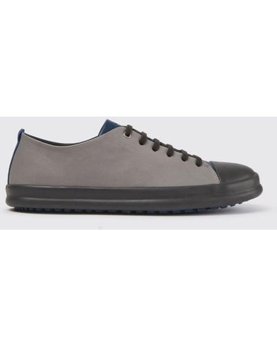 Camper Twins Sneakers In Calfskin Leather - Gray
