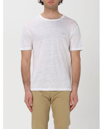 Sun 68 T-shirt in lino - Bianco